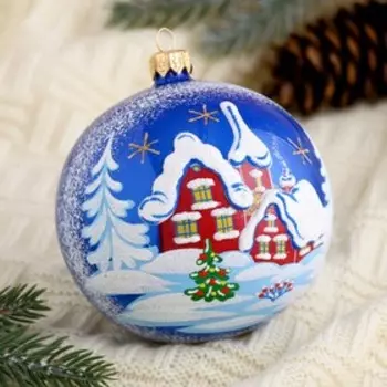 Шар "Снежный пейзаж" 9,5 см микс