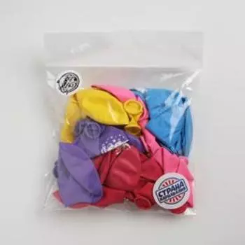 Шар воздушный 10" "С Днём Рождения!", мишка с подарком, набор 25 шт., цвета МИКС