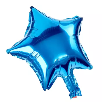 Воздушный шар фольгированный 9" «Звезда», для палочки, синий