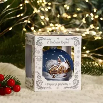 Ёлочный шар «Зимний» новогодний, d=8.5 см, МИКС