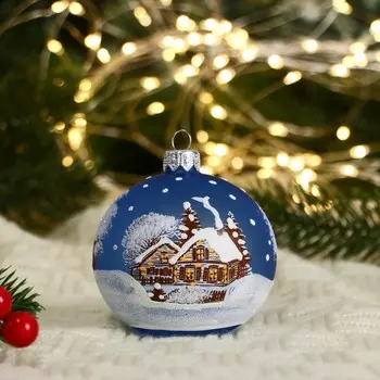 Ёлочный шар «Зимний» новогодний, d=8.5 см, МИКС