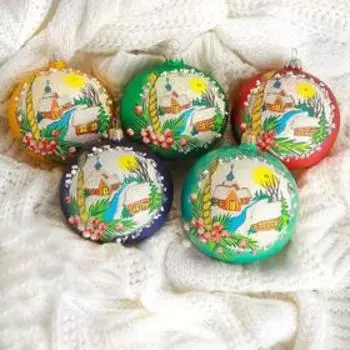 Ёлочный шар «Зимняя мелодия» новогодний, d=9.5 см, МИКС