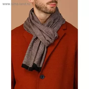 Шарф мужской 30×180 см, коричневый