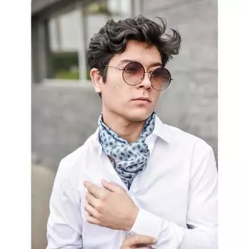 Шарф мужской, размер 29х140 см, цвет голубой