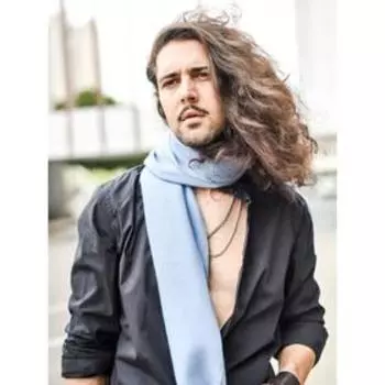 Шарф мужской, размер 30х145 см, цвет голубой