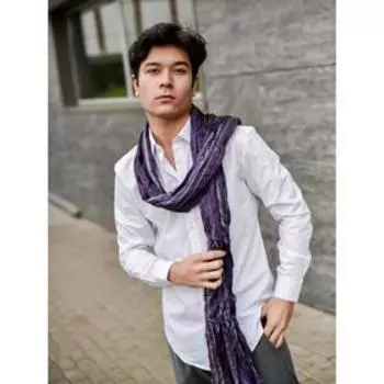 Шарф мужской, размер 51х205 см, цвет фиолетовый