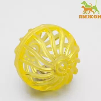 Шарик для кошек с бубенчиком «Завитушки», 4 см, микс цветов