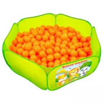 Шарики для сухого бассейна с рисунком, диаметр шара 7,5 см, набор 150 штук, цвет морковный