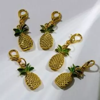 Шарм "Ананас", цвет зелёный в золоте