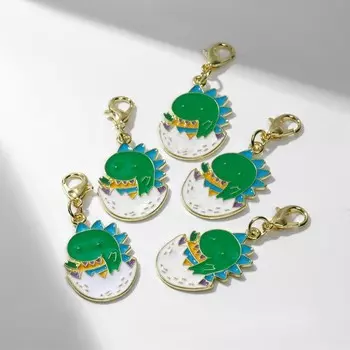 Шарм для браслета «Дракончик», цветной в золоте