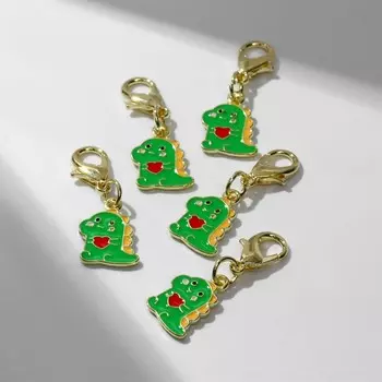 Шарм для браслета «Дракоша», цветной в золоте