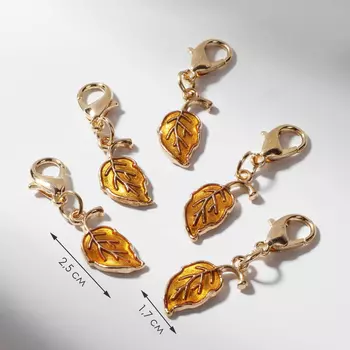 Шарм для браслета «Листочек», цвет золотой