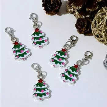 Шарм новогодний "Ёлочка" заснеженная, цветной в серебре