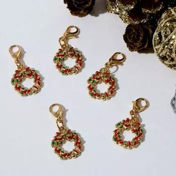 Шарм "Венок" пушистый, цветной в золоте