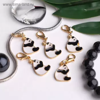 Шарм "Панда", цвет чёрно-белый в золоте