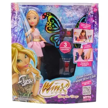 Шарнирная кукла Winx Club BTW Scratch Art Wings «Флора», с крыльями для скретчинга, 24 см