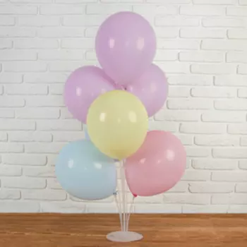 Шары латексные 12" «Макарун», набор 6 шт. + палочки, держатели, подставка