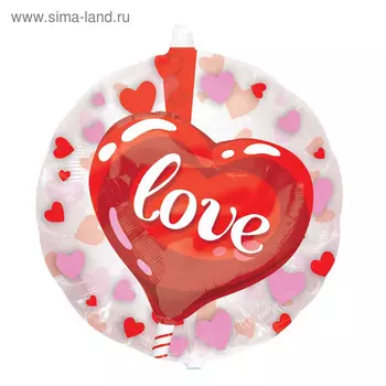 Шары воздушные фольгированные 24" «Сердце», шар в шаре