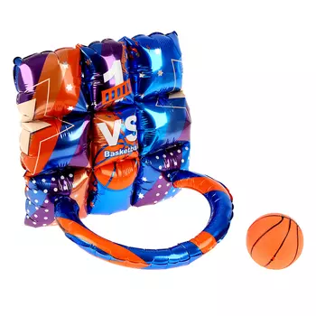 Воздушный шар фольгированный 16" «Баскетбол», под воздух