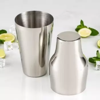 Шейкер из нержавеющей стали, 650 мл, 9×9×23 см, 304 сталь, цвет серебряный