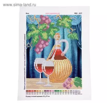 Схема для бисера и креста на габардине «Вино»
