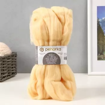 Шерсть для валяния 100% полутонкая шерсть 50 гр (279-шампанское)