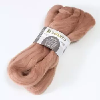 Шерсть для валяния 100% полутонкая шерсть 50гр (274-Серо-бежевый)