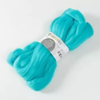 Шерсть для валяния 100% полутонкая шерсть 50гр (354-Св.лагуна)