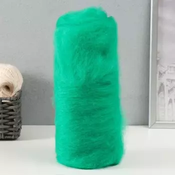 Шерсть для валяния "Кардочес" 100% полутонкая шерсть 100гр (зел.яркий - 109)