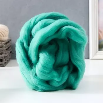 Шерсть для валяния полутонкая 100% шерсть 50 гр (мятная)