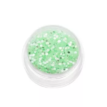 Шестигранники POLE, серебряно-зелёный mix