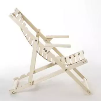 Шезлонг для бани и дачи, 12564 см, деревянный, с регулируемой спинкой, «Добропаровъ»