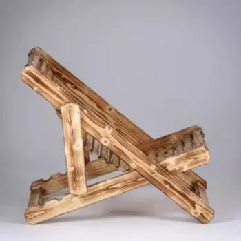 Шезлонг гибкий, усиленный, обожжённый, лакированный, хвоя, 100×65×78см