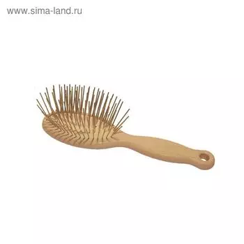 Щетка 1 All Systems Pin brush массажная, овальная, зубцы 35 мм, белая