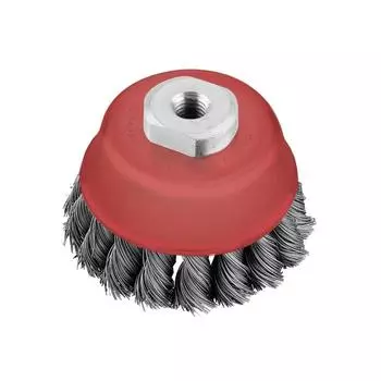 Щетка чашечная KWB, d=66 мм, проволока витая d=0.5, крепление М14, сталь HSS