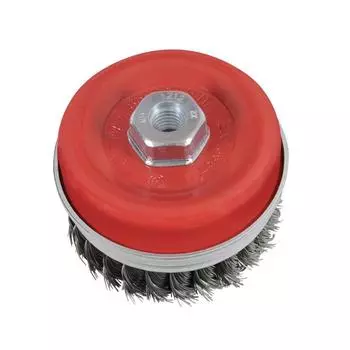 Щетка чашечная витая KWB, d=100 мм, проволока витая d=0.5, крепление М14, сталь HSS