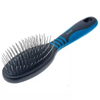 Щетка DeLIGHT массажная, cредняя, металические зубья, чёрно-син