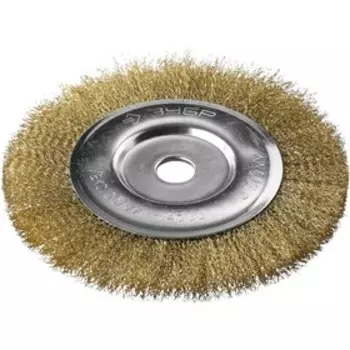 Щетка дисковая "ЗУБР" 35187-200_z01, для УШМ, латунированная 0.3 мм, стальная, 22.2х200 мм