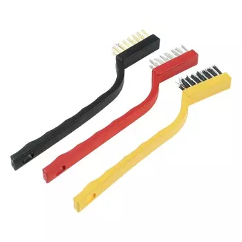 Щётка для чистки автомобиля, 17 см, металлическая щетина, микс, набор 3 шт.