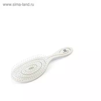 Щетка массажная для волос TNL Bio овальная, 70х225 мм, белая