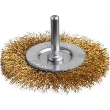 Щетка металлическая для дрели MIRAX 35145-075, со шпилькой, проволока 0.3 мм, d=75 мм