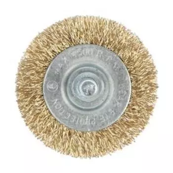 Щетка металлическая для дрели ON 20-02-150, со шпилькой, плоская, 50 мм