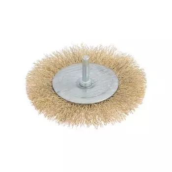 Щетка металлическая для дрели ТУНДРА, со шпилькой, плоская, 100 мм