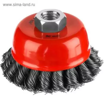 Щетка металлическая для УШМ MIRAX 35104-080-2, двухрядная, "чашка", 0.5 мм, d=80 мм