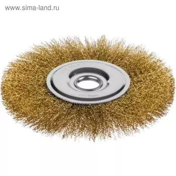 Щетка металлическая для УШМ MIRAX 35141-175, плоская, витая проволока 0.3 мм, d=175 мм