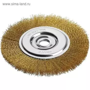 Щетка металлическая для УШМ MIRAX 35141-200, плоская, витая проволока 0.3 мм, d=200 мм
