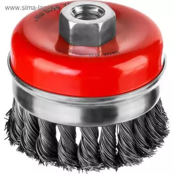 Щетка металлическая для УШМ MIRAX 35144-080, крученая проволока, "чашка", 0.5 мм, d=80 мм