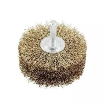 Щетка плоская для дрели KWB, d=80 мм, проволока d=0.3 мм, хвостовик d=6 мм, HSS с латунью