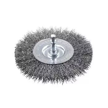 Щетка плоская для дрели KWB, жесткая, d=100 мм, проволока d=0.35 мм, хвостовик d=6 мм, сталь HSS 7