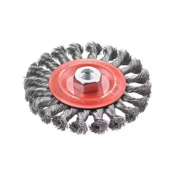 Щетка плоская KWB, d=115 мм, проволока витая d=0.5, крепление М14, сталь HSS